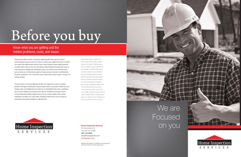 Building Inspection Services Half Fold Brochure Design Layout